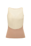 SWAYING/KNIT fake two-piece see-through vest SW24SS1T40 apricot PS74